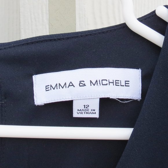 Emma & Michelle Navy Pleated Button Swing Dress - Picture 2 of 7